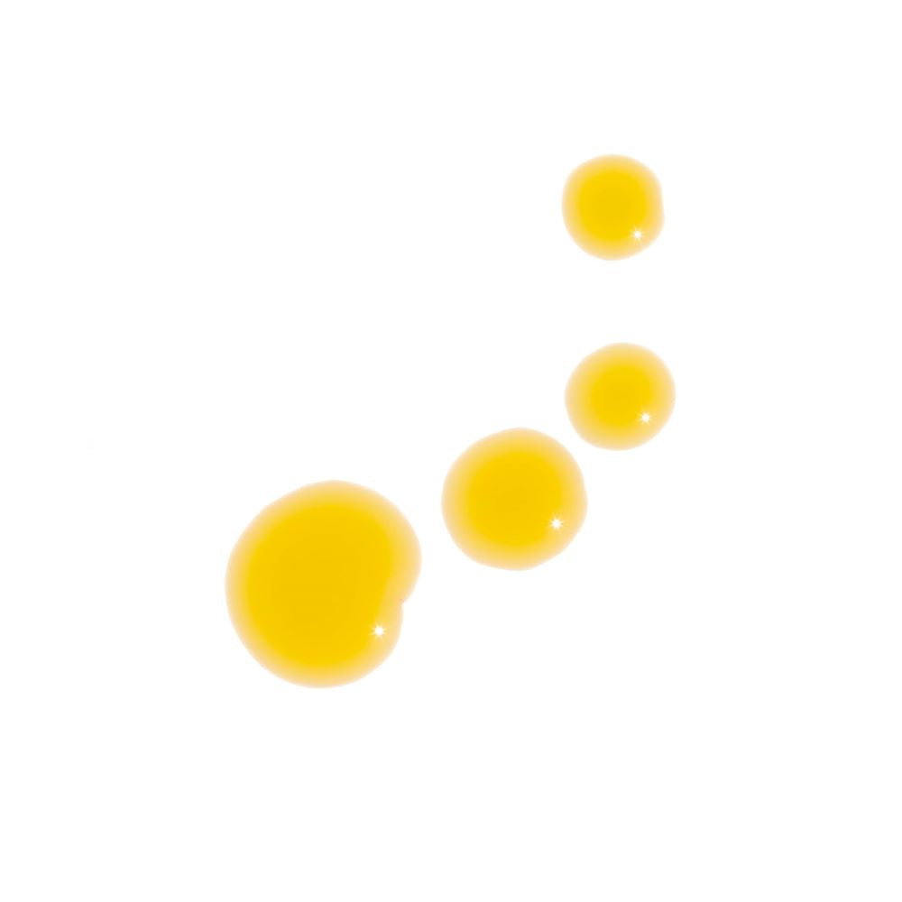 Golden drops of Urb Apothecary Sun Worshiper Serum on white background — lightweight antioxidant-rich facial oil for sun care, skin nourishment, and pro-aging support